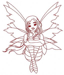 Sad fairy 4 embroidery design