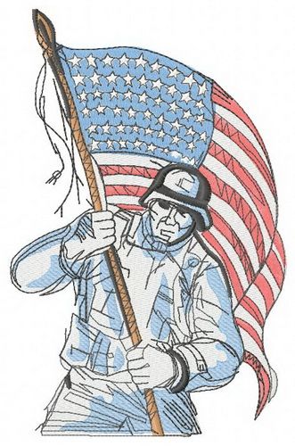 American soldier machine embroidery design