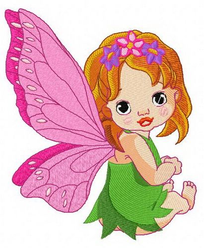 Baby fairy machine embroidery design