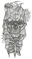 Bride's skeleton embroidery design