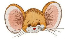 Brown mouse muzzle embroidery design