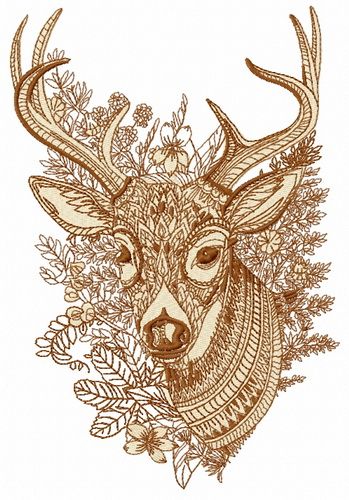 Mosaic deer 2 machine embroidery design      