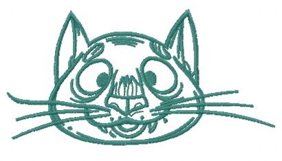 Cat with big nose machine embroidery design