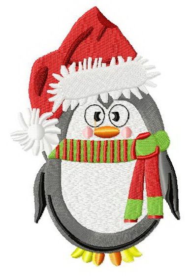 Сhristmas penguin 2 machine embroidery design
