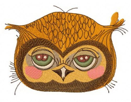 Shy owl 3 machine embroidery design
