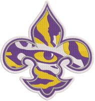Louisiana State University logo embroidery design