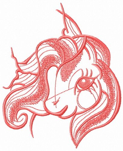 Cute My little pony sketch machine embroidery design