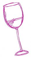Wine glass embroidery design
