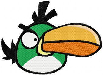 Angry Bird Green machine embroidery design
