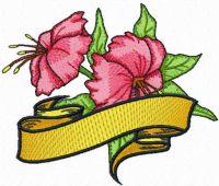 Hibiscus flower free machine embroidery design