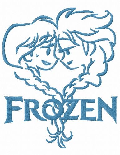 Frozen sisters sketch 2 machine embroidery design