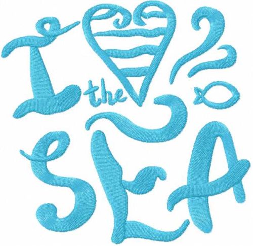 I love sea free embroidery design