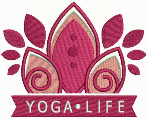 Yoga life machine embroidery design