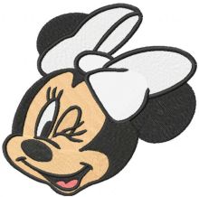 Minnie with white bow embroidery design