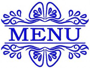 Menu embroidery design