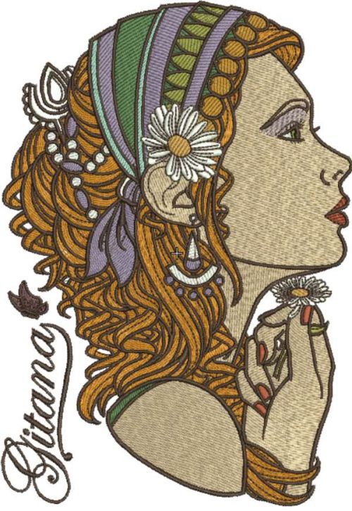 Gitana embroidery design