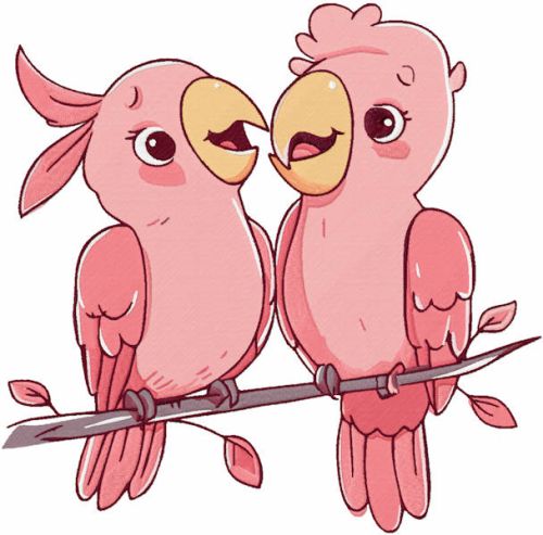 Two pink parrots free embroidery design