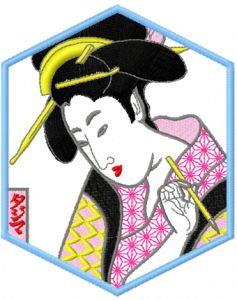 Geisha embroidery design