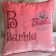 Embroidered cushion with barbie design