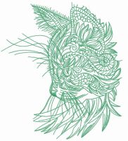 Curious mosaic cat 4 embroidery design