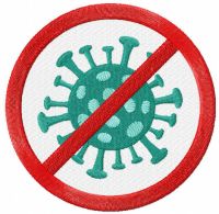 Detener el diseño de bordado libre de coronavirus