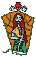 Sally near window embroidery design
