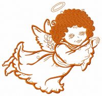 Dancing angel vintage sketch embroidery design