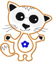 Desenho de bordado grátis com apliques de gato 9