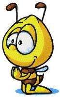 Bee praying embroidery design