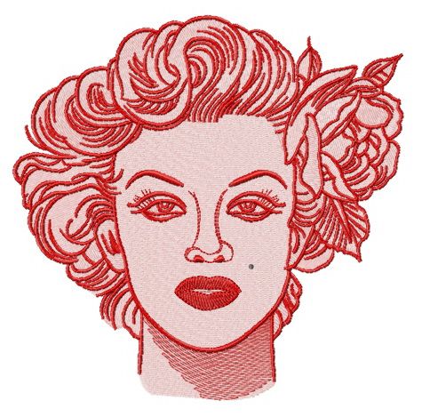 Monroe face machine embroidery design