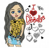 I love Doodles 2 embroidery design