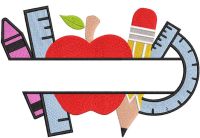 Split Student Name Monogram embroidery design