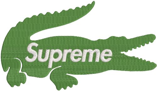 Lacoste Supreme crocodile embroidery design