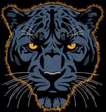 Dark blue panther dark background embroidery design