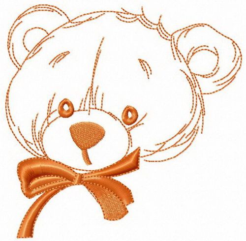 Teddy bear from childhood machine embroidery design