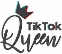 Tik tok music queen embroidery design