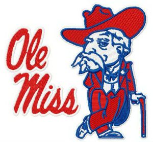 Ole Miss Rebels logo 3 embroidery design