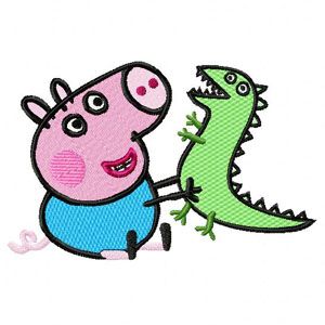 Pig with Caterpillar embroidery design