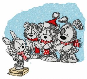 Christmas songs embroidery design