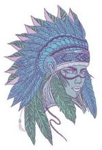 Tribal young lady embroidery design