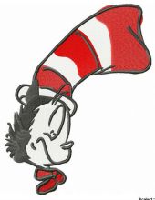 Cat in the Hat sleeping embroidery design