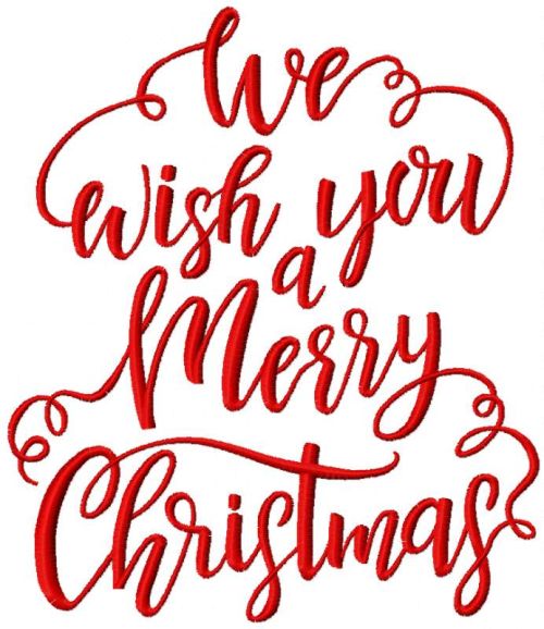 We wish you a Merry Christmas embroidery design
