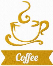 Coffee label embroidery design