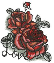 I love roses embroidery design