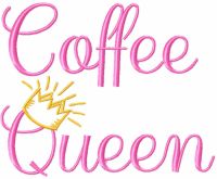 Coffee queen free embroidery design