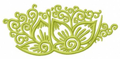 Green mysterious flowers machine embroidery design