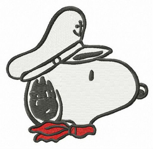 Snoopy the captain muzzle machine embroidery design