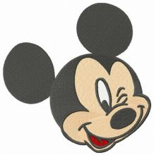 Mickey winks embroidery design