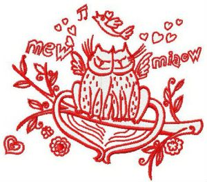 Cat's love 2 embroidery design