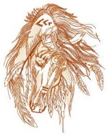 Warrior's horse embroidery design